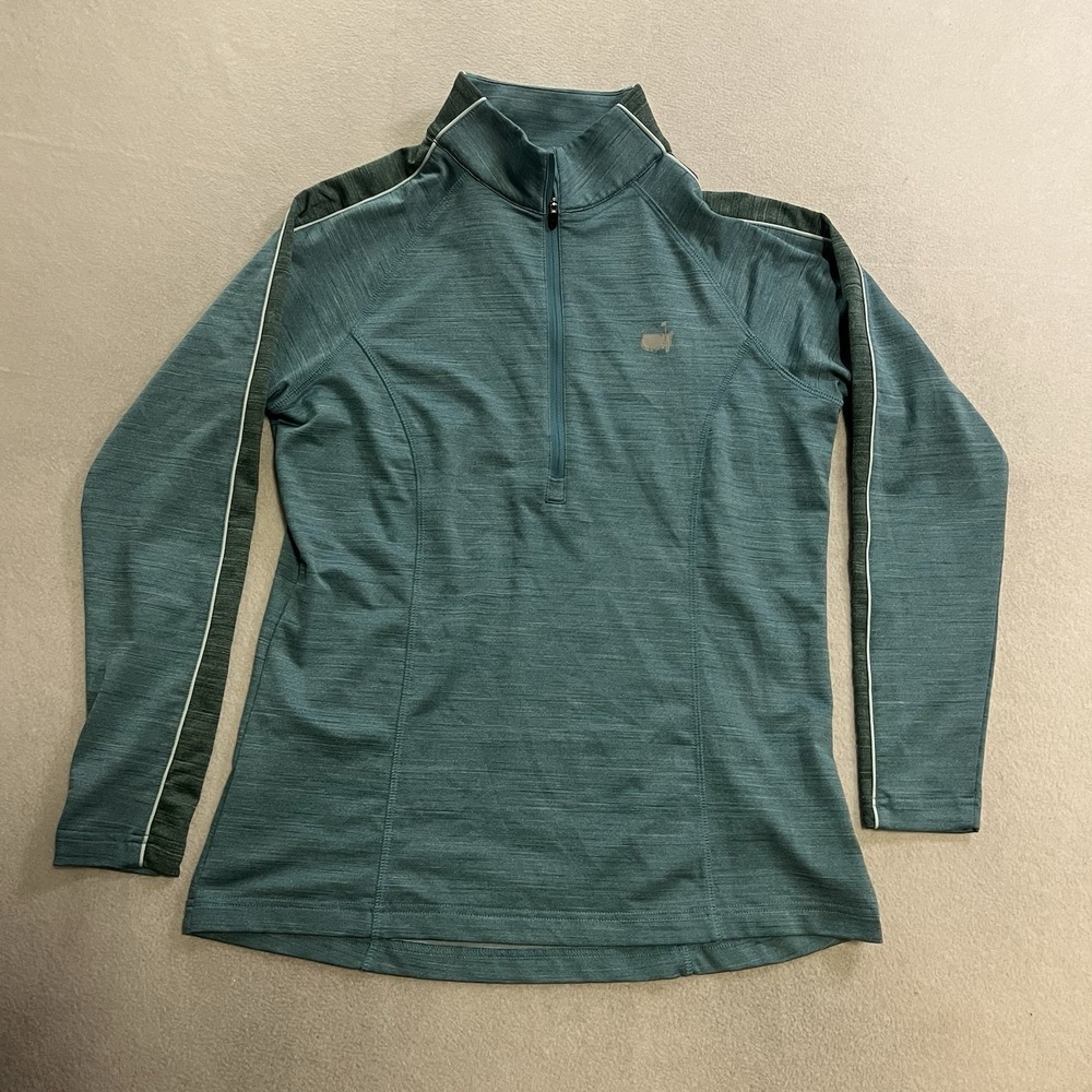 Masters Tech Active Quarter Zip Pullover Jacket Women's Size Medium Blue Golf